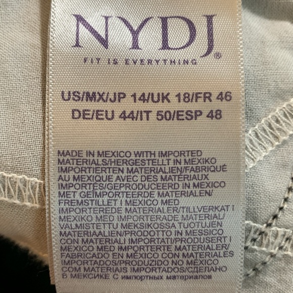 NYDJ Black Stretch Straight Leg Lift Tuck a technology Jeans size 14 - Picture 8 of 10